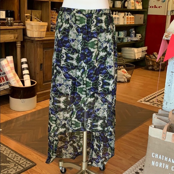 Broadway Patterned High-Low Skirt - Picture 1 of 2